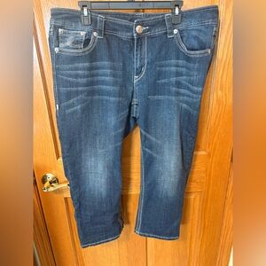 Seven7 Dark Blue Cropped Jeans